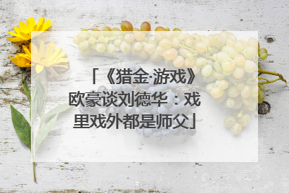 《猎金·游戏》欧豪谈刘德华：戏里戏外都是师父