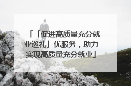 「促进高质量充分就业巡礼」优服务，助力实现高质量充分就业