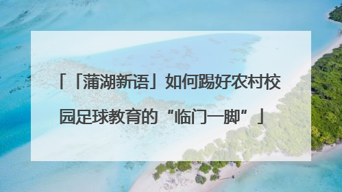 「蒲湖新语」如何踢好农村校园足球教育的“临门一脚”