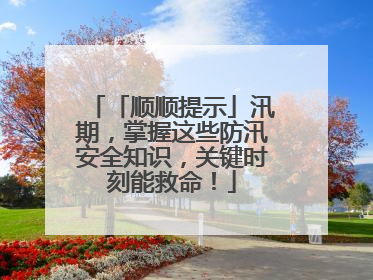 「顺顺提示」汛期，掌握这些防汛安全知识，关键时刻能救命！