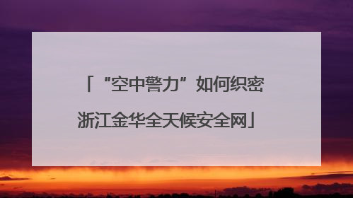 “空中警力”如何织密浙江金华全天候安全网