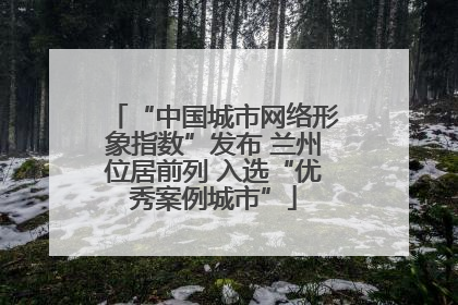 “中国城市网络形象指数”发布 兰州位居前列 入选“优秀案例城市”