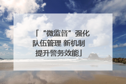 “微监督”强化队伍管理 新机制提升警务效能