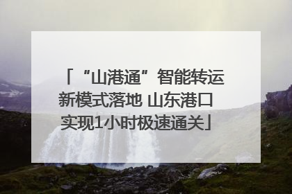 “山港通”智能转运新模式落地 山东港口实现1小时极速通关