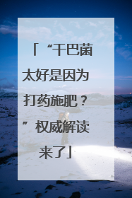 “干巴菌太好是因为打药施肥？”权威解读来了