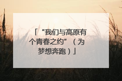 “我们与高原有个青春之约”（为梦想奔跑）