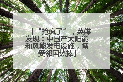 “抢疯了”，英媒发现：中国产太阳能和风能发电设施，备受邻国热捧