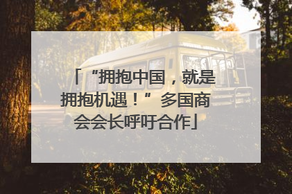 “拥抱中国，就是拥抱机遇！”多国商会会长呼吁合作