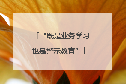 “既是业务学习也是警示教育”