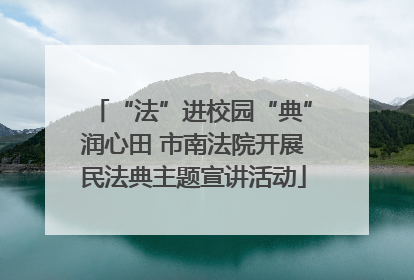 “法”进校园“典”润心田 市南法院开展民法典主题宣讲活动