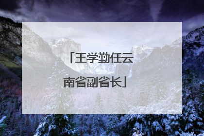 王学勤任云南省副省长