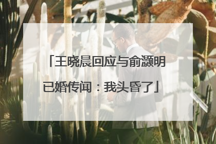 王晓晨回应与俞灏明已婚传闻：我头昏了