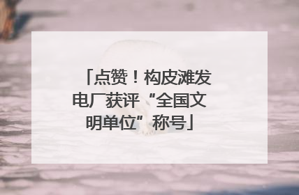 点赞！构皮滩发电厂获评“全国文明单位”称号