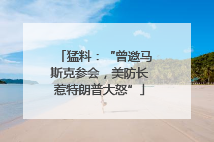 猛料：“曾邀马斯克参会，美防长惹特朗普大怒”