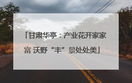 甘肃华亭：产业花开家家富 沃野“丰”景处处美
