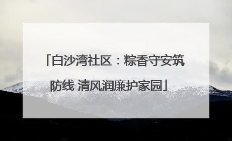白沙湾社区：粽香守安筑防线 清风润廉护家园