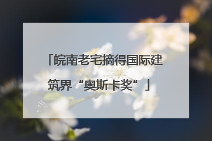 皖南老宅摘得国际建筑界“奥斯卡奖”
