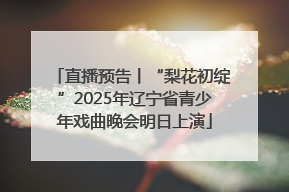 直播预告丨“梨花初绽”2025年辽宁省青少年戏曲晚会明日上演