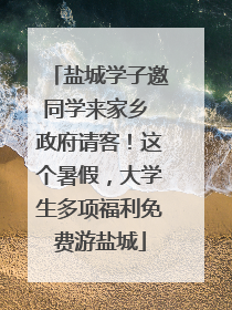 盐城学子邀同学来家乡 政府请客！这个暑假，大学生多项福利免费游盐城