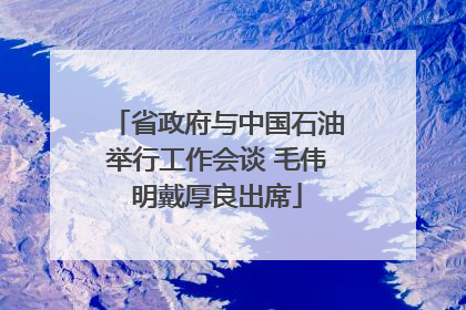 省政府与中国石油举行工作会谈 毛伟明戴厚良出席