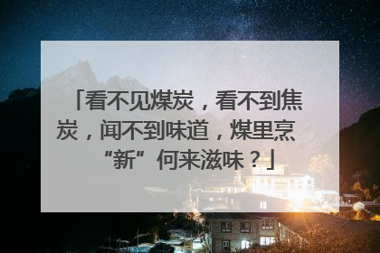看不见煤炭，看不到焦炭，闻不到味道，煤里烹“新”何来滋味？