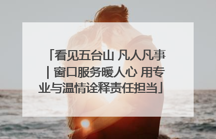 看见五台山 凡人凡事｜窗口服务暖人心 用专业与温情诠释责任担当