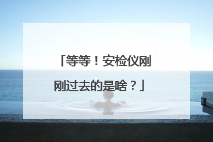 等等！安检仪刚刚过去的是啥？
