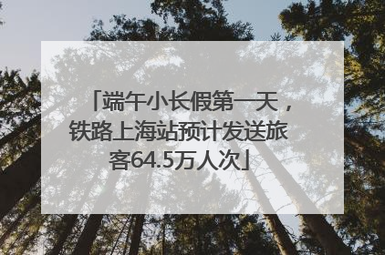端午小长假第一天，铁路上海站预计发送旅客64.5万人次