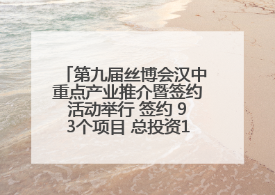 第九届丝博会汉中重点产业推介暨签约活动举行 签约 93个项目 总投资132.23 亿元