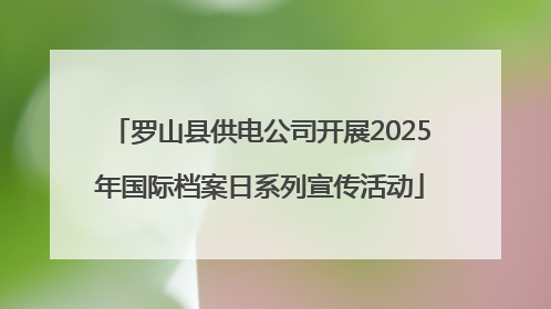 罗山县供电公司开展2025年国际档案日系列宣传活动