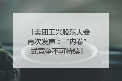 美团王兴股东大会再次发声：“内卷”式竞争不可持续