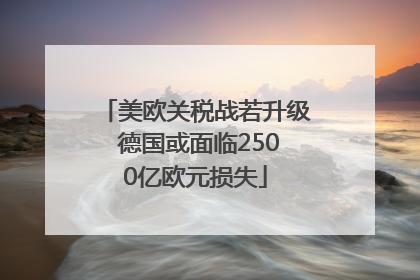 美欧关税战若升级 德国或面临2500亿欧元损失