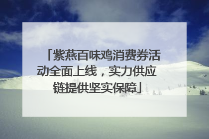 紫燕百味鸡消费券活动全面上线，实力供应链提供坚实保障