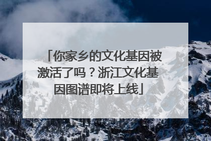 你家乡的文化基因被激活了吗？浙江文化基因图谱即将上线
