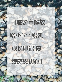 临汾市解放路小学：镌刻成长印记 赓续感恩初心