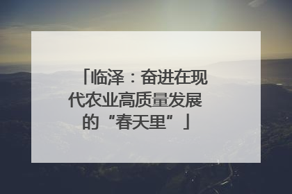 临泽：奋进在现代农业高质量发展的“春天里”