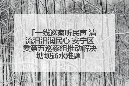 一线巡察听民声 清流汨汨润民心 安宁区委第五巡察组推动解决塘坝通水难题