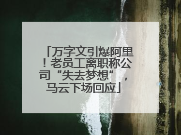 万字文引爆阿里！老员工离职称公司“失去梦想”，马云下场回应