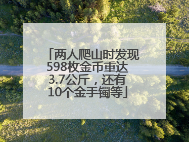 两人爬山时发现598枚金币重达3.7公斤，还有10个金手镯等