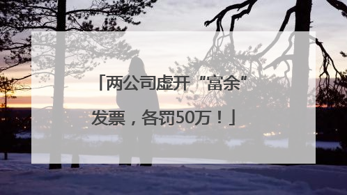 两公司虚开“富余”发票，各罚50万！