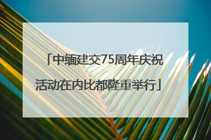 中缅建交75周年庆祝活动在内比都隆重举行