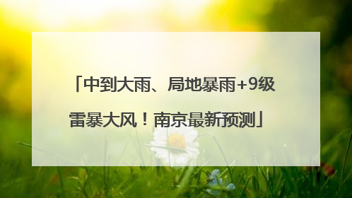 中到大雨、局地暴雨+9级雷暴大风！南京最新预测