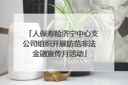 人保寿险济宁中心支公司组织开展防范非法金融宣传月活动