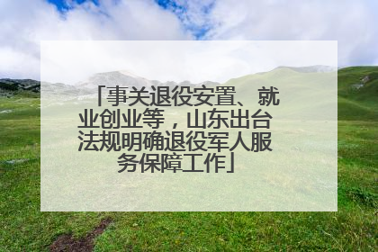 事关退役安置、就业创业等，山东出台法规明确退役军人服务保障工作