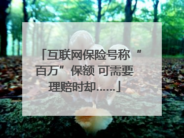 互联网保险号称“百万”保额 可需要理赔时却……