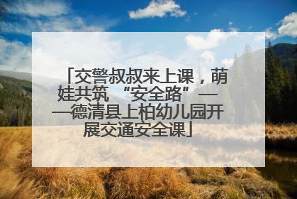 交警叔叔来上课，萌娃共筑 “安全路”——德清县上柏幼儿园开展交通安全课