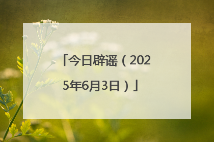 今日辟谣（2025年6月3日）