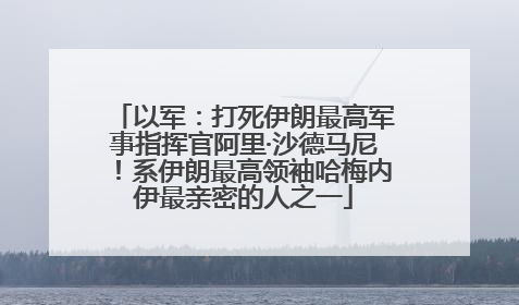 以军：打死伊朗最高军事指挥官阿里·沙德马尼！系伊朗最高领袖哈梅内伊最亲密的人之一