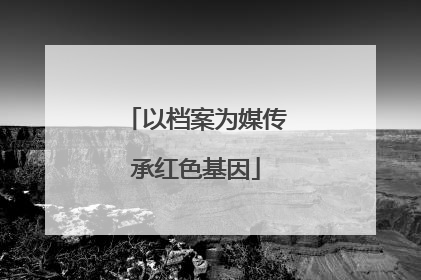 以档案为媒传承红色基因