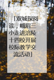 双城探阅读，峨眉三小走进涪陵十四校开展校际教学交流活动